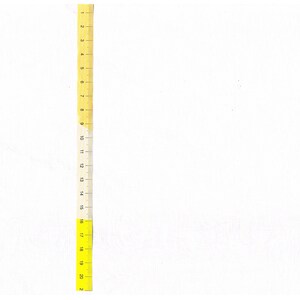 May include: A yellow wooden ruler with black markings and numbers, measuring up to 20 inches. The ruler is positioned vertically against a white background, with clear increments for precise measurements. Ideal for crafts and DIY projects.