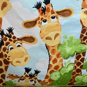 Patchworktyg "Zoe giraffen II" Susybee, giraffer, barnpanel