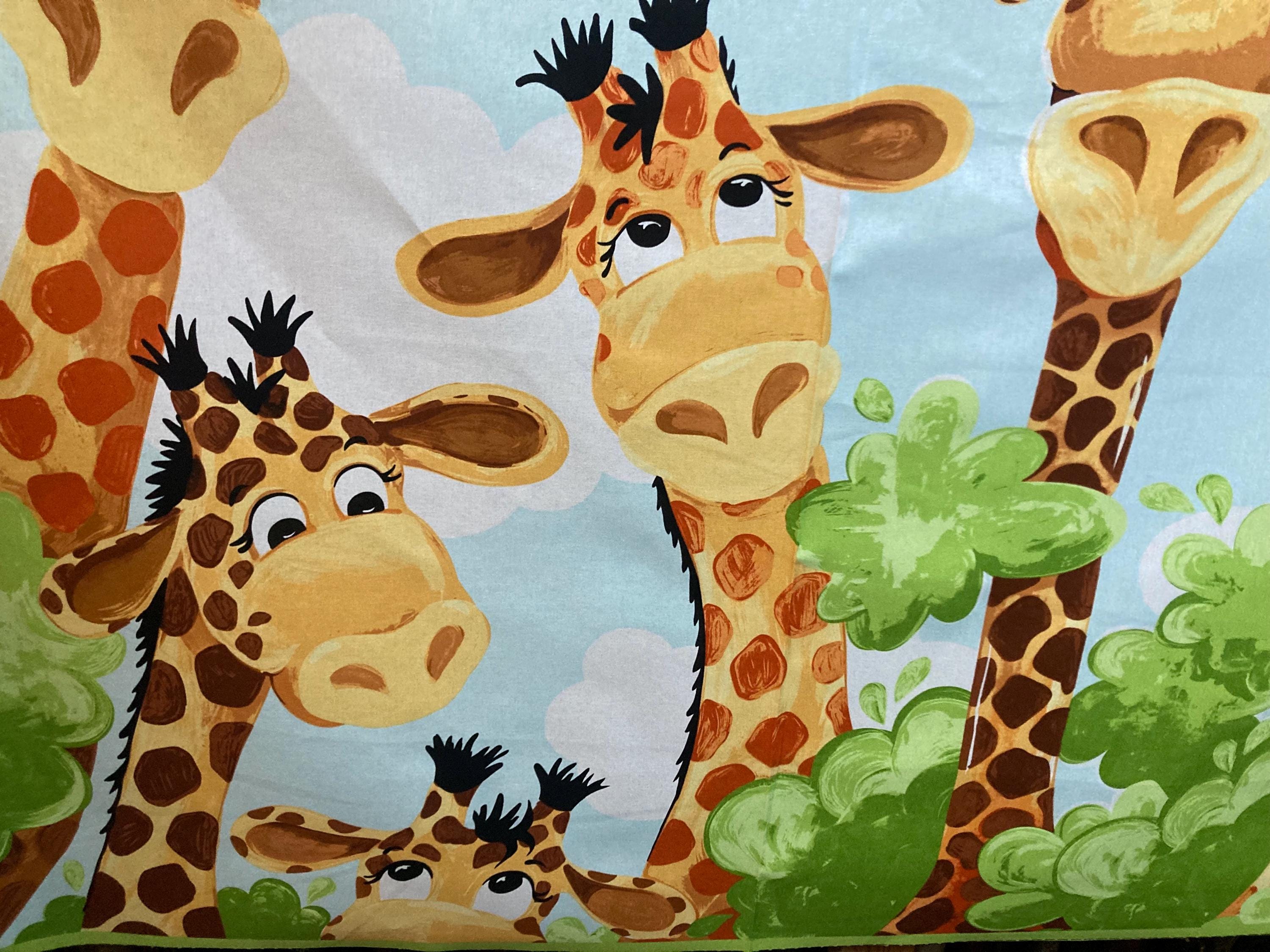 Zoe The Giraffe Fabric Stenzo Panel Giraffe Giraffe Fabric Panel