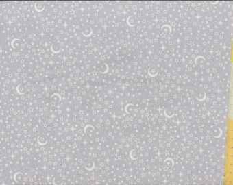 Patchwork fabric "Little Ones" Stars, moon and stars on a grey background