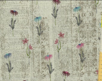 Tkanina patchworkowa "Esencja Pokoju" beż, kwiaty polne