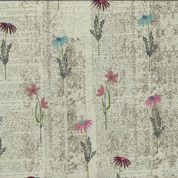 Patchwork fabric "Essence of Peace" beige, meadow flowers