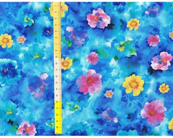 Patchworkstoff  "Charlene Watercolor Floral blau"