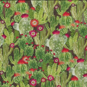 Patchwork fabric "Southwest" cactus, flowers, multi,