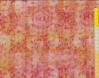 Tela de patchwork "Sunset Blooms" rojo, naranja, amarillo soleado