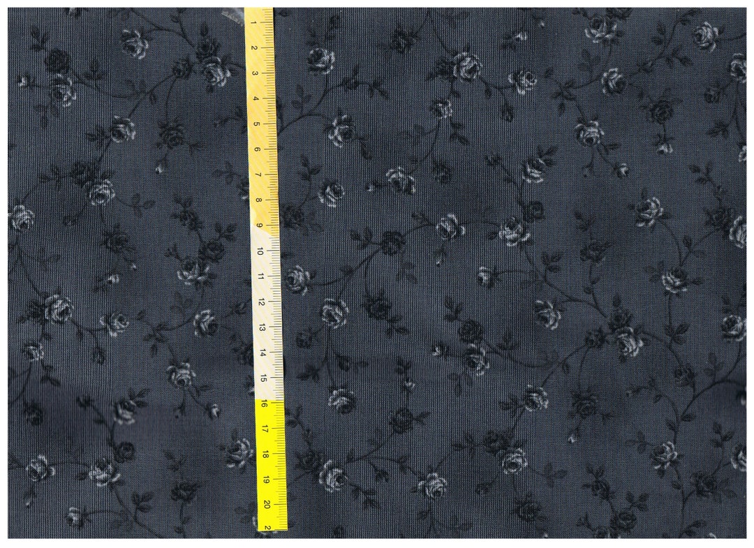 Patchwork Fabric ellie-roses Anthracite Ton in Ton - Etsy