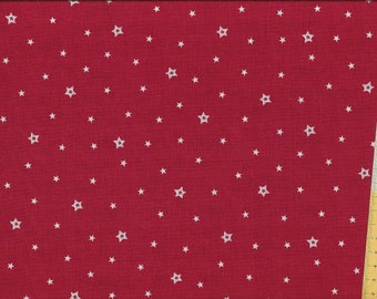 Christmas fabric "Scandi Stars red" Scandinavian Christmas, white stars on a red background
