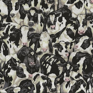 Tecido patchwork "Vacas da Fazenda", vacas, gado Fleckvieh,