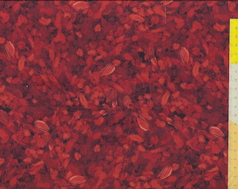 Patchwork fabric "Joyful Garden" WatercolorTexture, red
