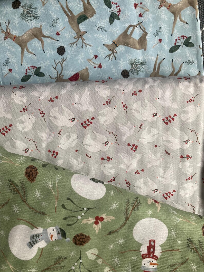 Christmas Fabric glad Tidings We Bring Good News, White Dove, Dove of
