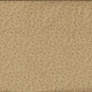 Może przedstawiać: Beżowy materiał z powtarzającym się wzorem małych brązowych liści ułożonych w okrąg.