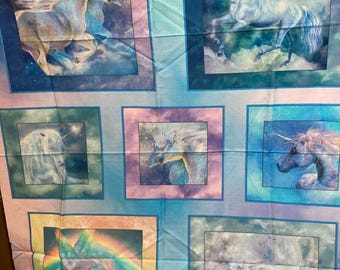 Patchwork fabric "Unicorn Mystique" unicorn panel
