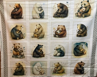 Patchworkstoff " Bear Hugs " Bärenumarmungen Panel