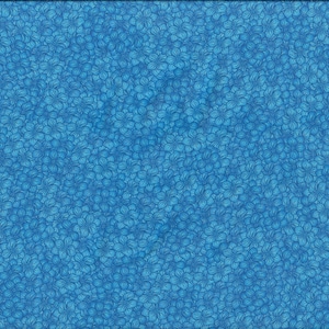 May include: A blue fabric with a repeating pattern of small, light blue flowers.