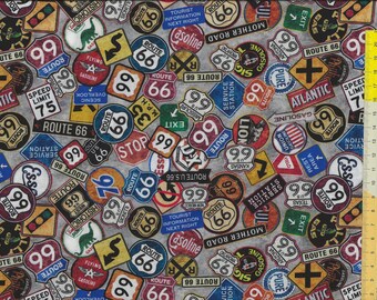 Patchwork fabric "Heavy Metal" Route 66,