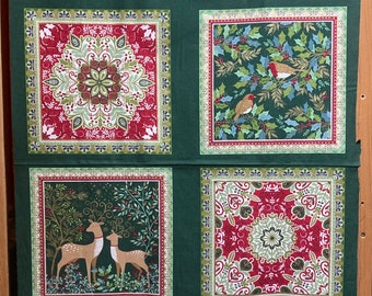 Weihnachtsstoff "Enchanted" Panel mit Gold