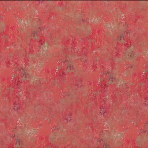 Pode incluir: Tecido vermelho com um visual texturizado e desgastado. O tecido tem um brilho metálico sutil e um padrão de pequenas formas irregulares.