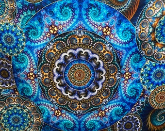 Patchworkstoff „Twilight“ Panel mit Mandalas