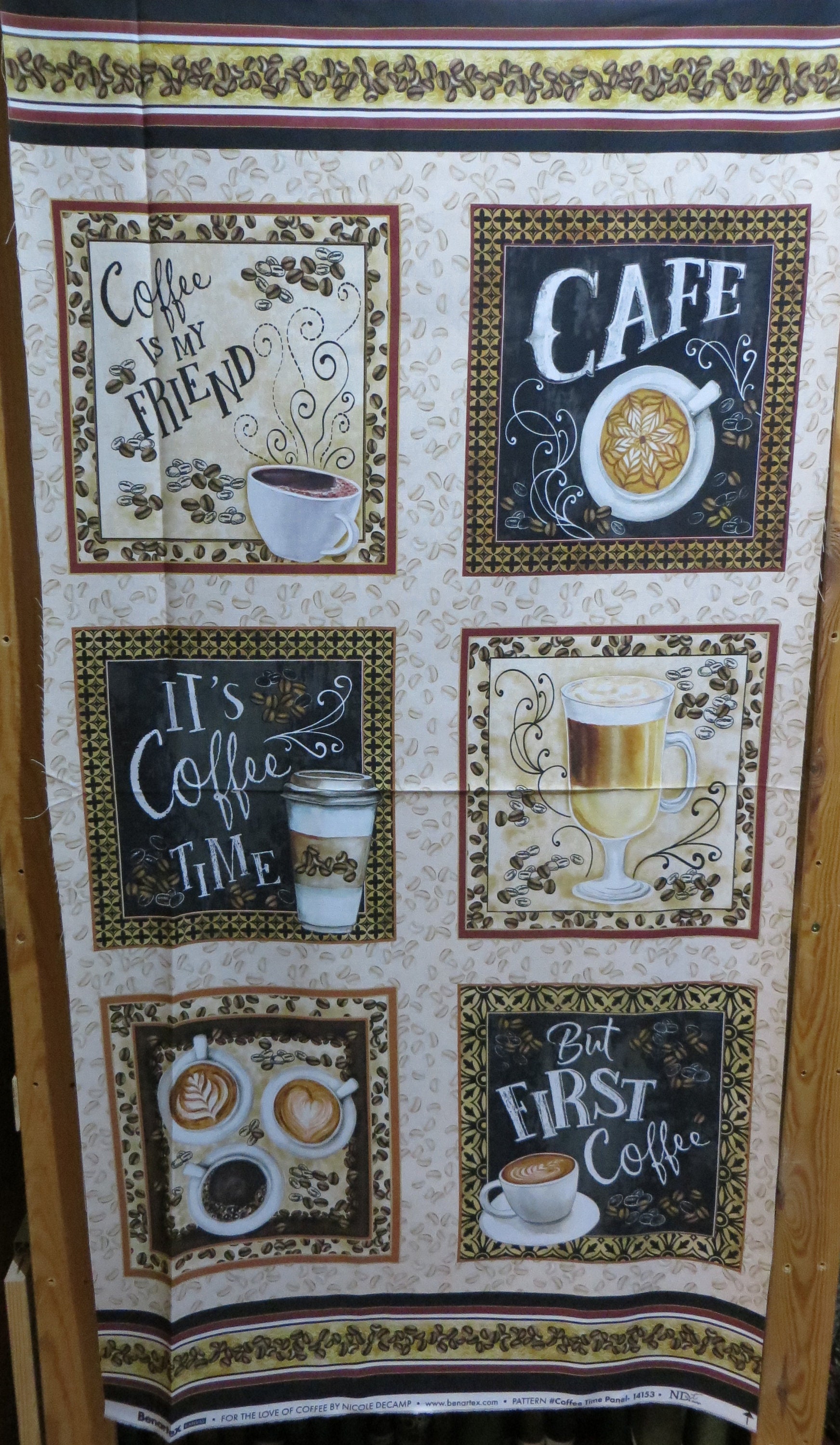 Coffee fabric panel