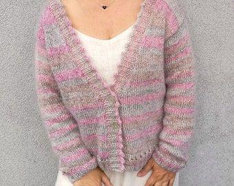 Light cardigan, wool with mohair