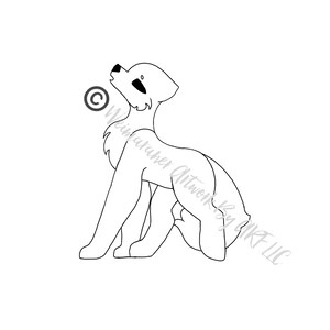 Wolf Line Art, Cartoon, Digital Download, Instant Download, Coloring Page
