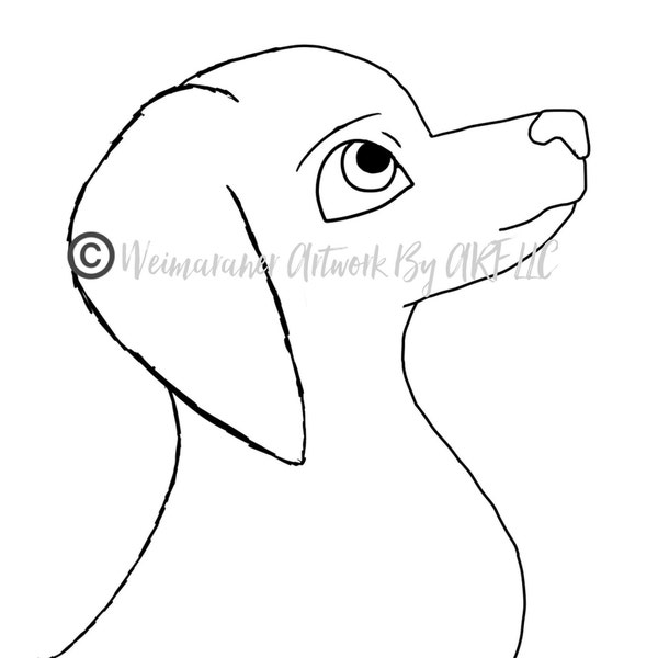 Weimaraner Puppy Cartoon Digital Download Coloring Page