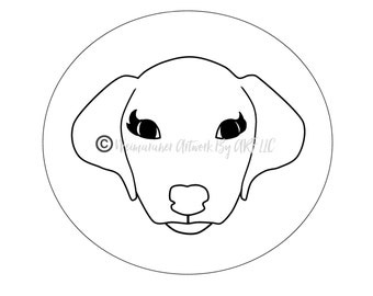 German Shorthaired Pointer with lashes Face in Circle GSP, Coloring Page, Digital Download, Dog Breed