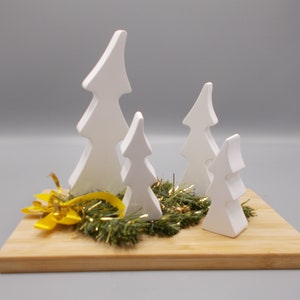 Fir trees made from Raysin selection of fir trees, Christmas trees, mini concrete white Christmas winter autumn decoration