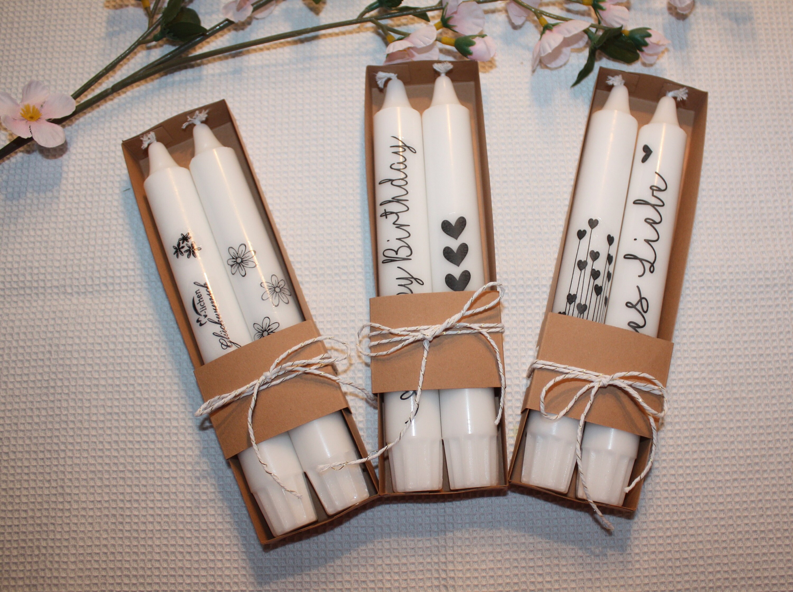 Kerzen Stabkerzen mit Spruch 2er Set Geburtstag Geschenk Etsy