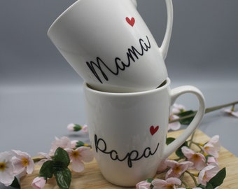 Tasse Kaffeetasse Mama | Papa oder Oma | Opa im SET oder Einzeln Kaffeebecher Tee Muttertag Vatertag Weihnachten Geschenk Geburtstag