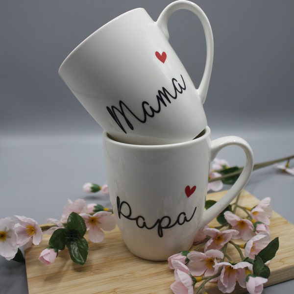 Tasse Kaffeetasse Mama | Papa oder Oma | Opa im SET oder Einzeln Kaffeebecher Tee Muttertag Vatertag Weihnachten Geschenk Geburtstag