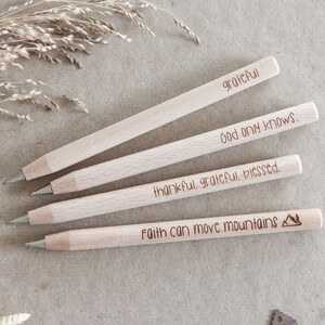 Ballpoint pen wood with engraving God, Christ, Faith, Confirmation | Gift Idea - English Texts