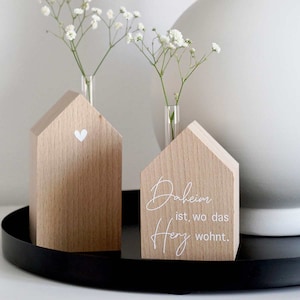 Casa deco con adesivo La casa è dove vive il cuore | casa vaso | Deco casa in legno | casa in legno | casa deco