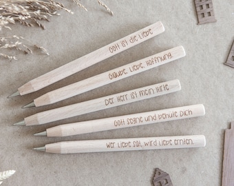 Ballpoint pen wood with engraving God, Christ, Faith, Confirmation | The Lord is my shepherd | gift idea