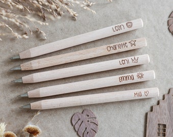 Wooden ballpoint pen with engraved name | Personalized wooden pen