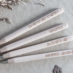 Penna a sfera in legno incisa - motivazione: puoi farcela! Idea regalo, souvenir