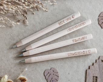 Ballpoint pen for maid of honor, grandma, sister, colleague made of wood with engraving