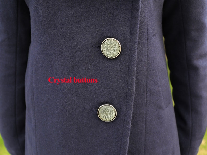 Women/'s crystal button cashmere and woolen coatplus size jacketcasual customized jacketasymmetrical oversized coatwinter coat Y1225