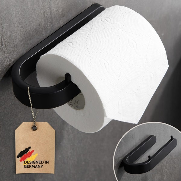 Toilettenpapierhalter Edelstahl, Klopapierhalter, Klorollenhalter ohne Bohren, Toilettenpaper Aufbewahrung rostfrei, schwarz, weiß, grau
