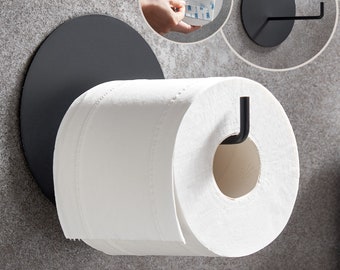 Toilettenpapierhalter Edelstahl, Klopapierhalter, Klorollenhalter ohne Bohren, Toilettenpaper Aufbewahrung rostfrei, schwarz, weiß, silber