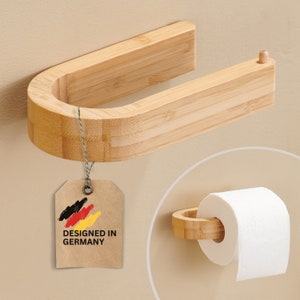 Toilettenpapierhalter Holz Bambus, Klopapierhalter Holz, Klorollenhalter Holz, Toilettenpaper Aufbewahrung aus nachhaltiger Forstwirtschaft