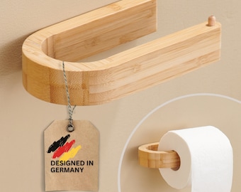 Toilettenpapierhalter Holz Bambus, Klopapierhalter Holz, Klorollenhalter Holz, Toilettenpaper Aufbewahrung aus nachhaltiger Forstwirtschaft