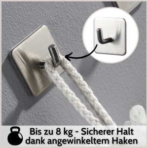 DEKAZIA® Klebehaken Haken selbstklebend Handtuchhaken schwarz Wandhaken schwarz matt Küchenhaken schwarze Haken Kleiderhaken Edelstahl Bild 4