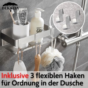 Étagère de douche DEKAZIA® sans perçage en acier inoxydable Étagère de douche sans perçage Panier de douche sans perçage Étagère de salle de bain sans perçage Étagère de douche Porte-shampooing image 4