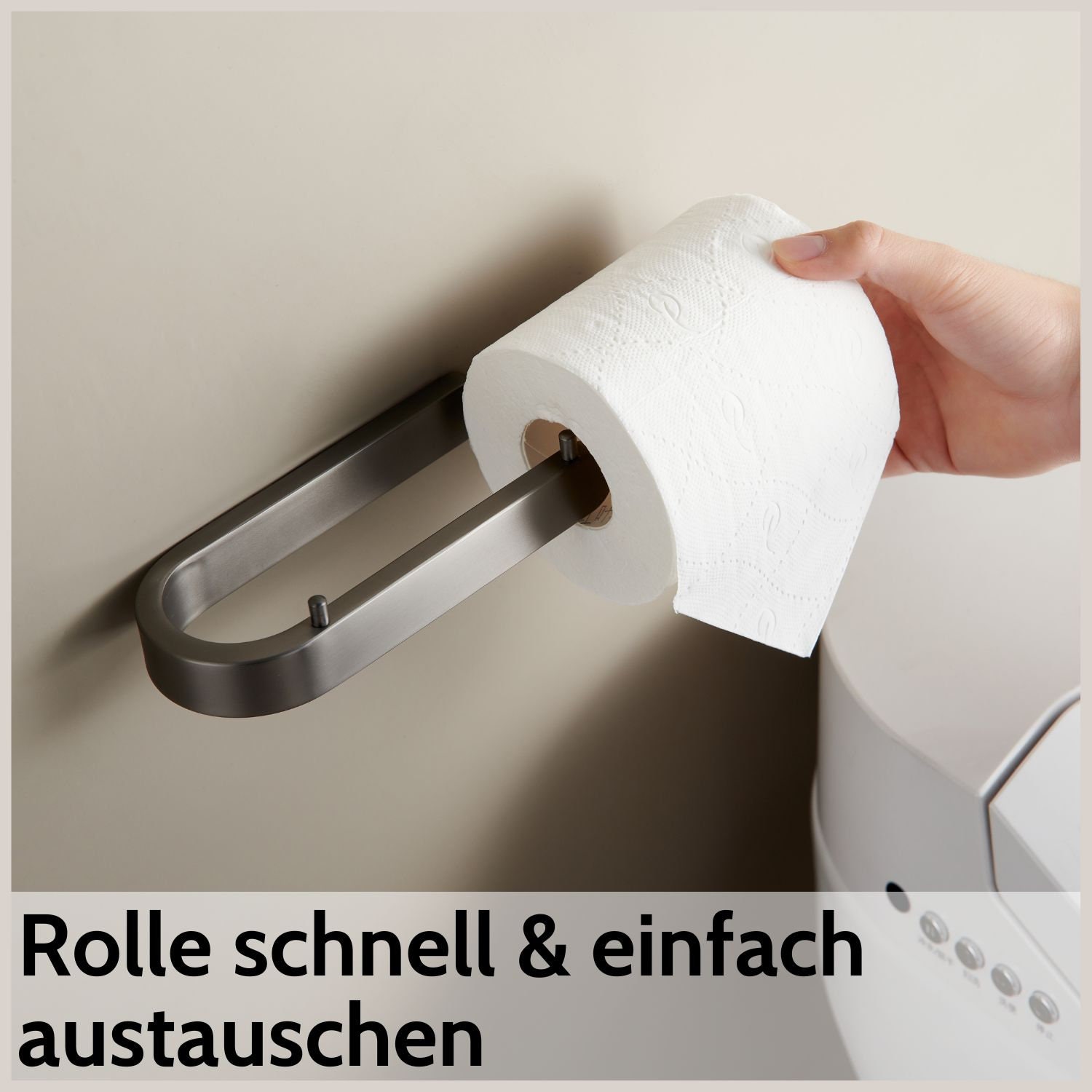 Toilettenpapierhalter Aus SUS304 Edelstahl - Gebürstetes Nickelsilber, Wandmontiert