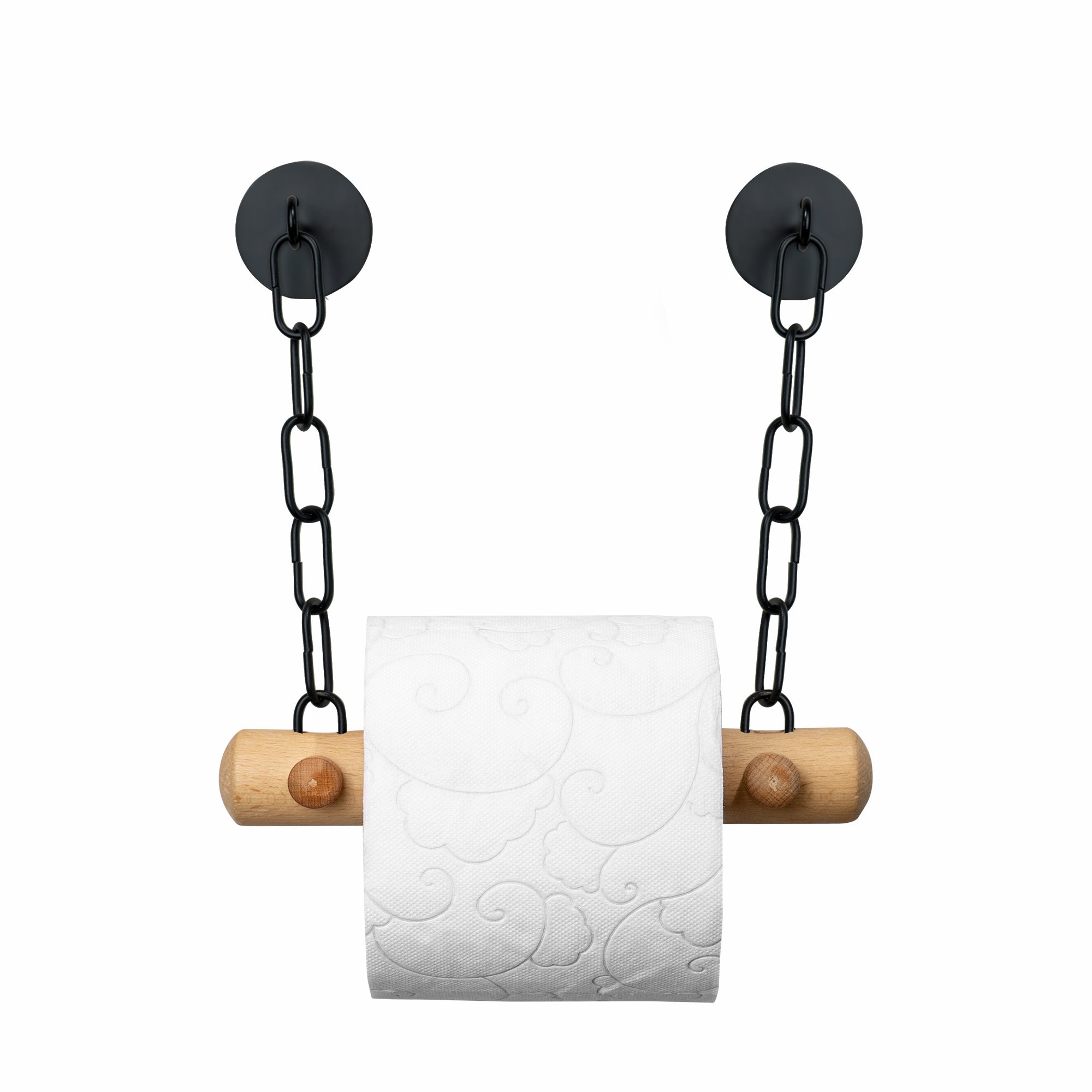 Portarrollos de papel higiénico adhesivo de madera, soporte para papel  higiénico sin perforar, soporte para papel higiénico para baño con estante  de