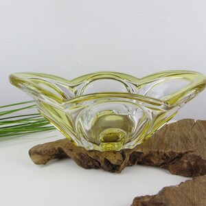 Festive bowl for salads, pastries, and fruit; yellow Walther glass home decor bowl; 70s glass decoration; side dish serving bowl; seventies gift