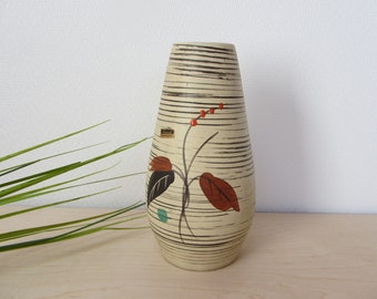 fifties Scheurich VASE, ceramic, model 529 - 25, shabby chic flower vase, rockabilly era VASE, mid century ceramic vase in vintage apartment