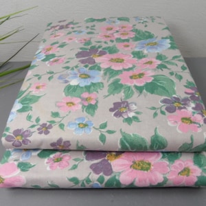 Floral BEDDING for 2 beds, duvet cover + pillowcase, duvet cover, pillowcase, DIY sewing project, vintage fabric for guest room