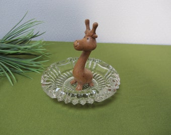 runder Kristall ASCHENBECHER, vintage Ascher, Raucherzimmer, Kristallschale als Kerzenständer, Geschenk an Raucher, ZIgarettenschale Raucher